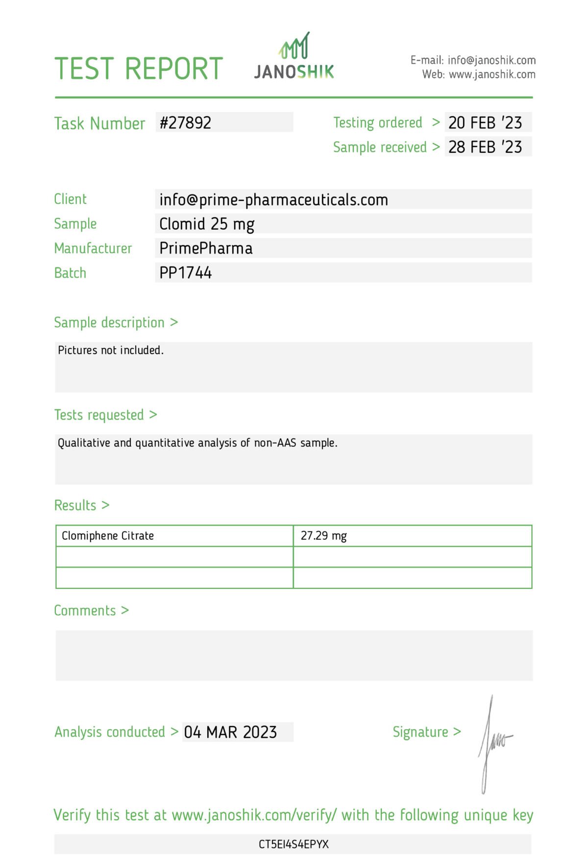 Clomid kopen Prime Pharma