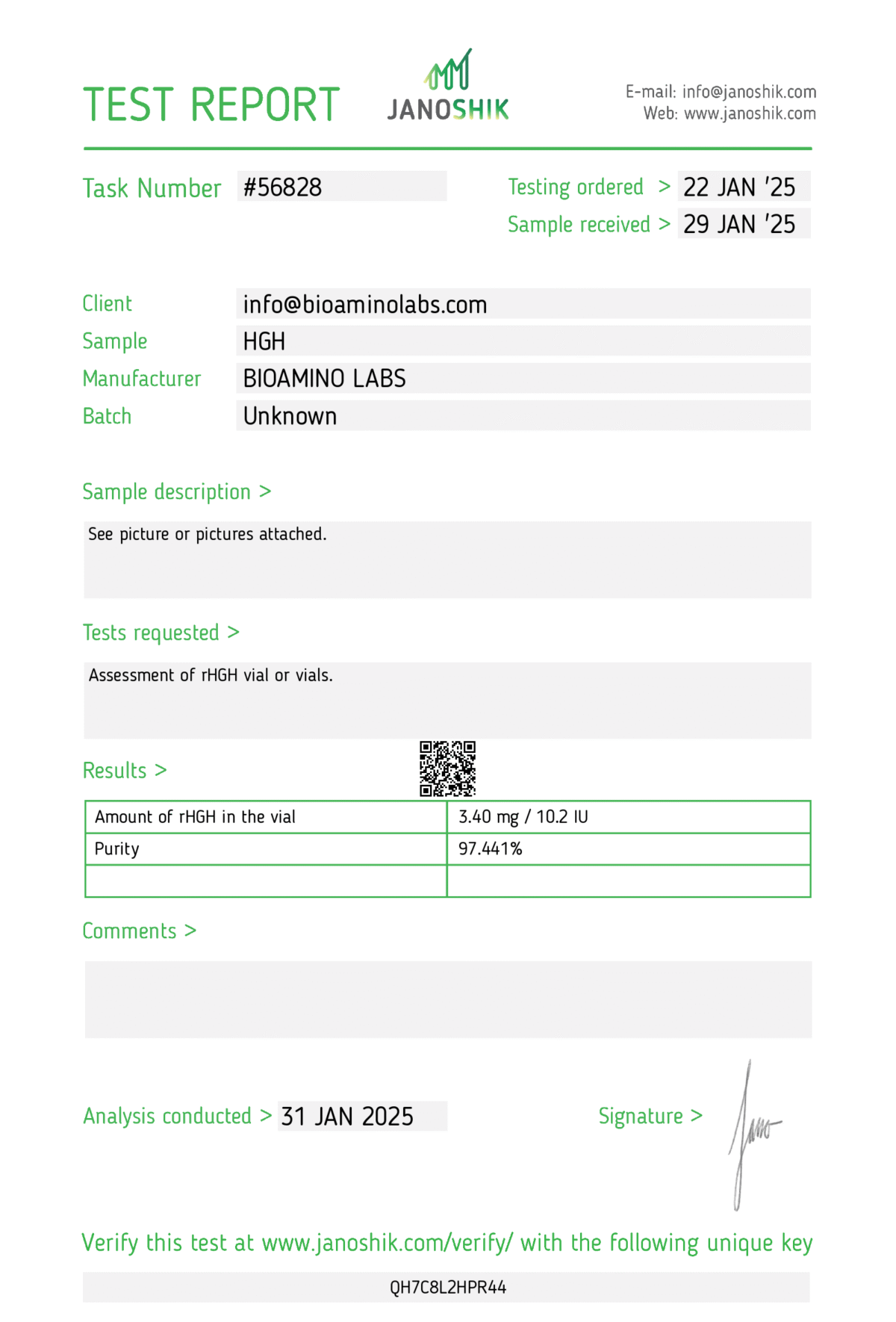 LABTEST HGH